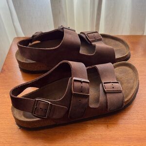 Birkenstock Milano Size 41 Oiled Leather Sandals